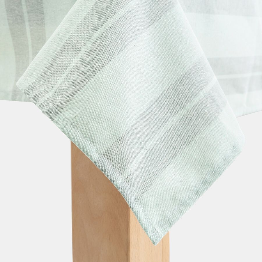 Mantel de algod&oacute;n reciclado rayas verde 140x200cm