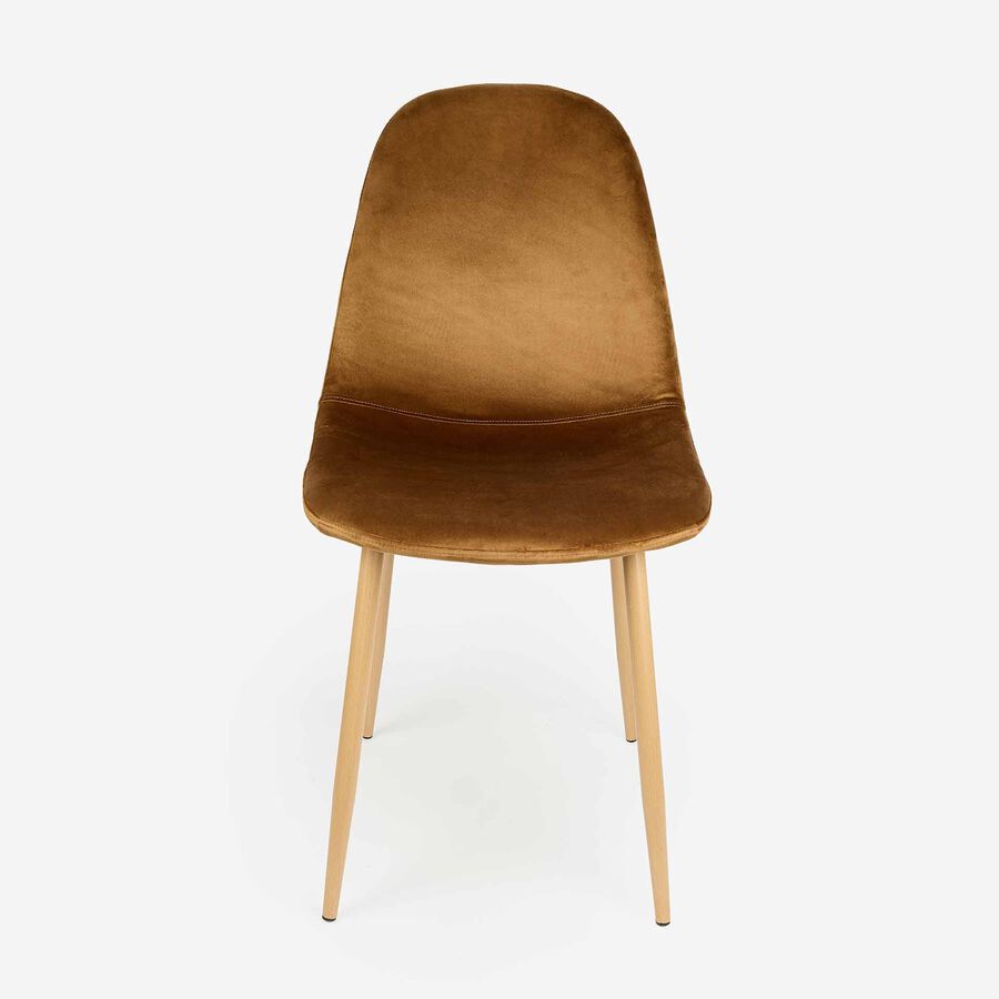 Silla de comedor de terciopelo marrón Concept 45x55x86cm