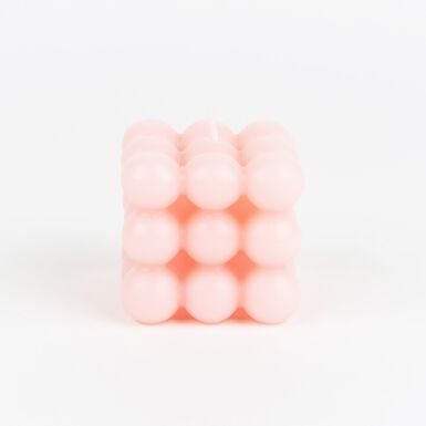 Vela decorativa rosa Cubic 6x6cm