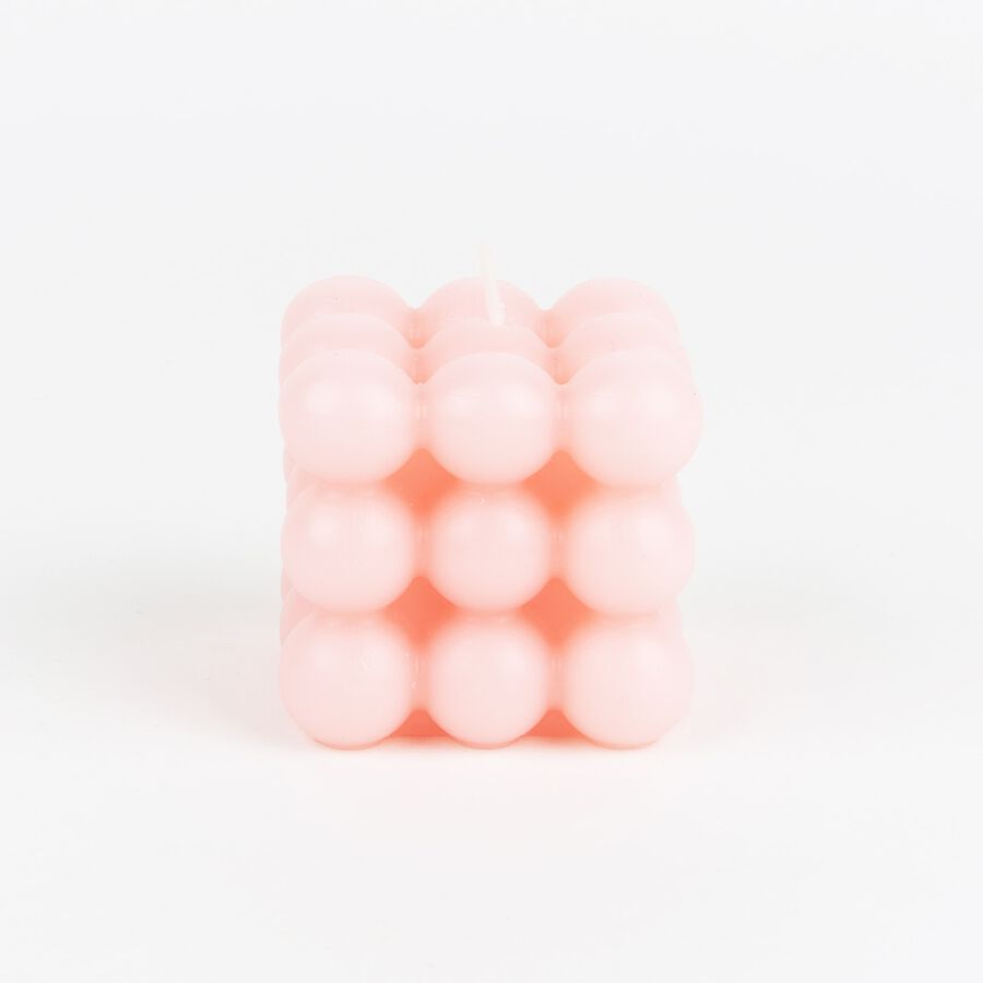 Vela decorativa rosa Cubic 6x6cm
