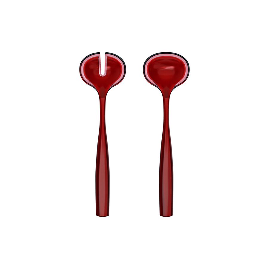 Set de 2 cubiertos de ensalada rojos 28cm - Guzzini Kaia