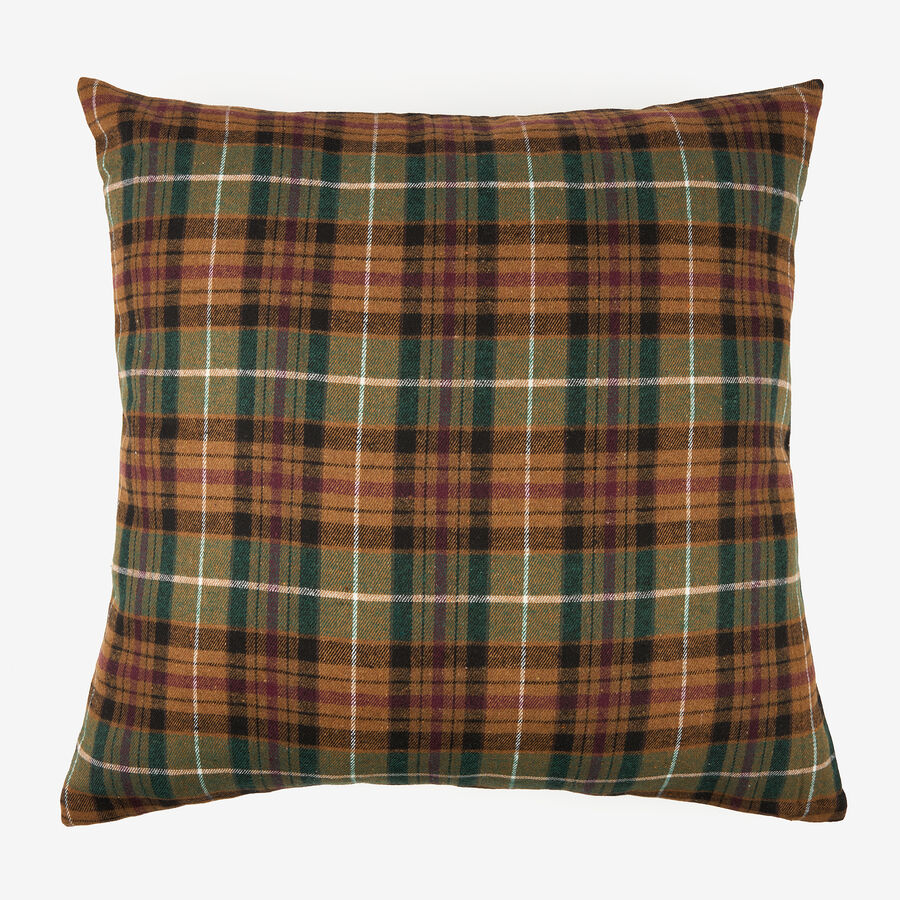 Funda de coj&iacute;n de algod&oacute;n cuadros escoc&eacute;s 45x45cm