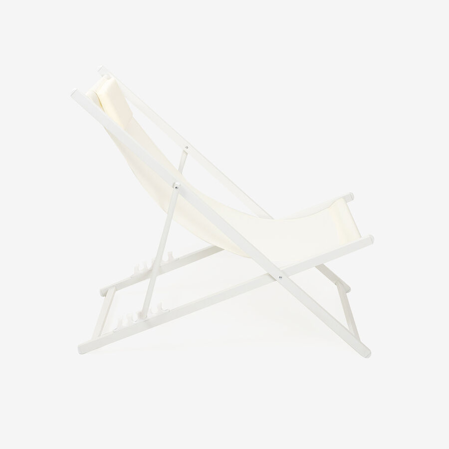 Hamaca reclinable de aluminio y textiline blanca 104x58x76cm