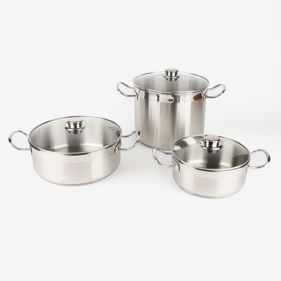 Olla de acero inoxidable con tapa de cristal &Oslash;24cm