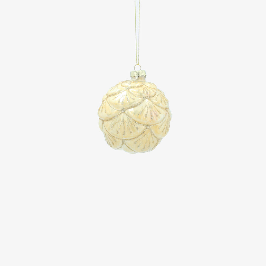 Bola de Navidad dorada nacarada de cristal &Oslash;8cm