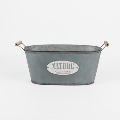 Macetero de zinc ovalado Udine 40x18cm