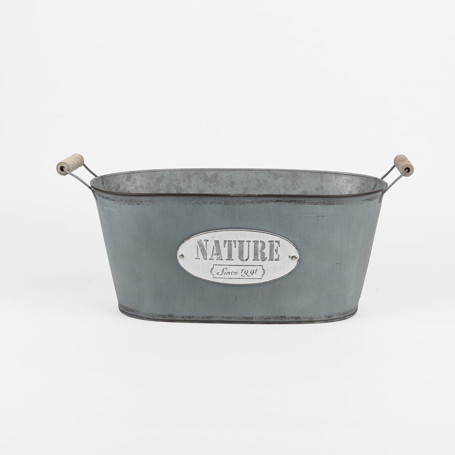 Macetero de zinc ovalado Udine 40x18cm