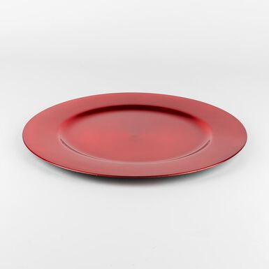 Bajo plato de pl&aacute;stico rojo &Oslash;33cm