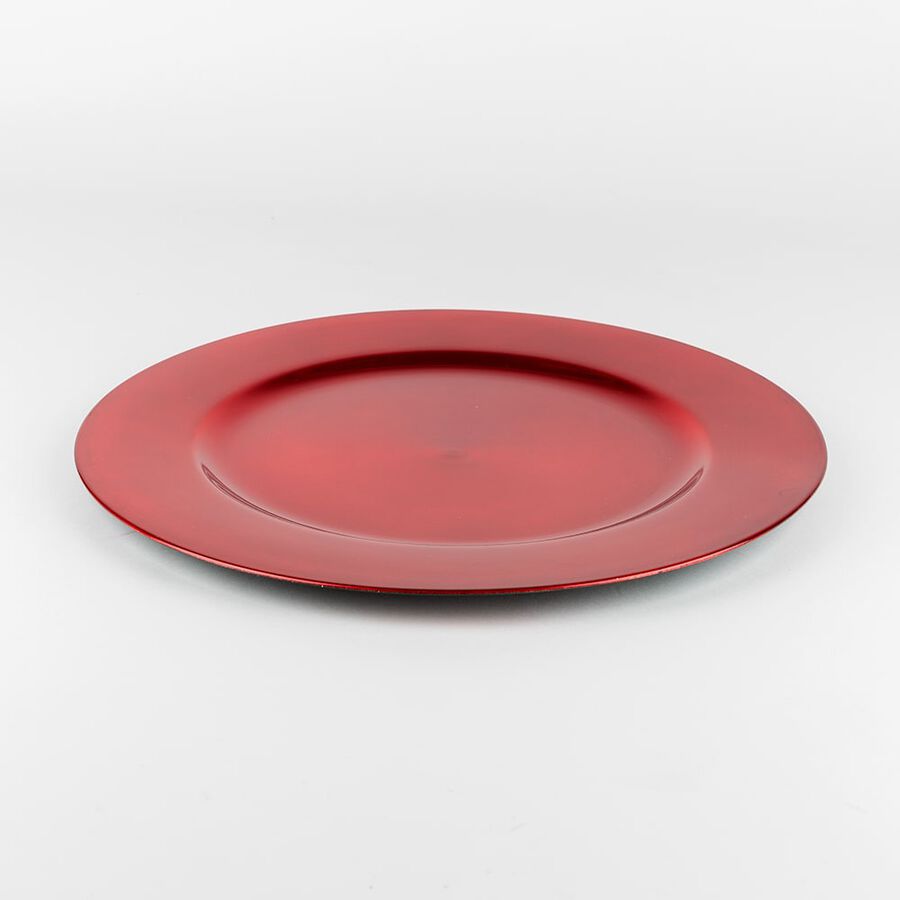 Bajo plato de pl&aacute;stico rojo &Oslash;33cm