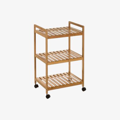 Carro de cocina de bamb&uacute; Isia 46x35x75cm