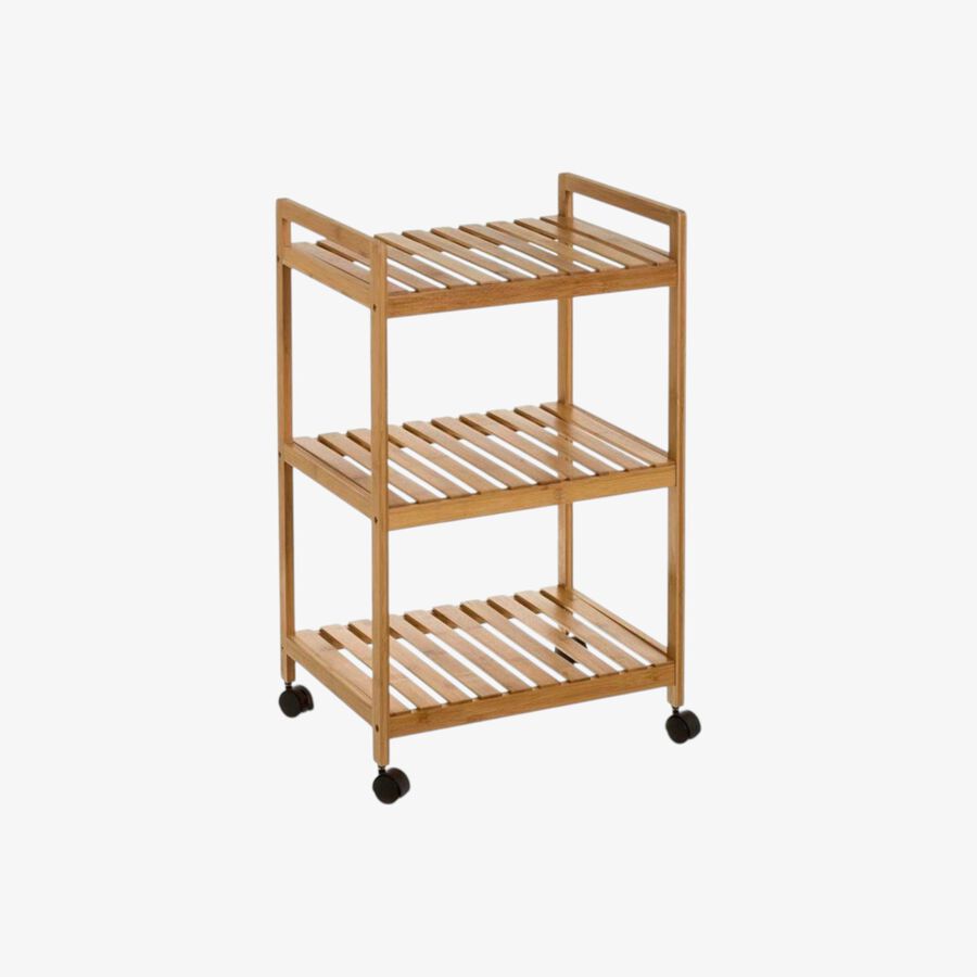 Carro de cocina de bamb&uacute; Isia 46x35x75cm