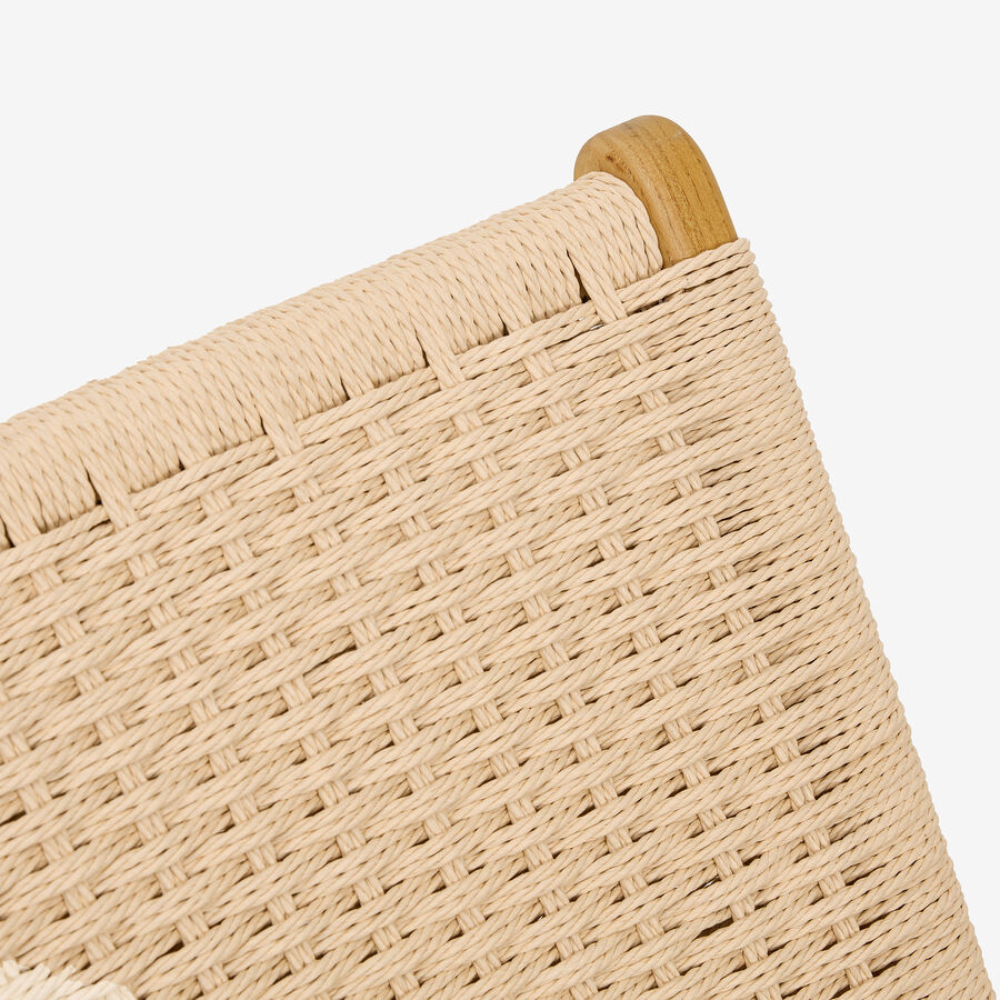 Butaca de madera de olmo y cuerda trenzada beige Alma 56x48x70cm Clau&Chloe