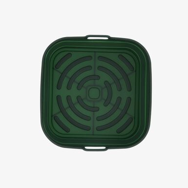 Cesta cuadrada de airfryer verde de silicona Terrae 20cm 