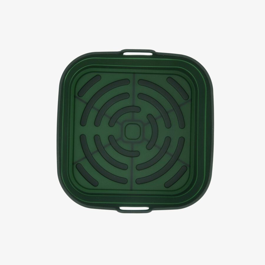 Cesta cuadrada de airfryer verde de silicona Terrae 20cm 