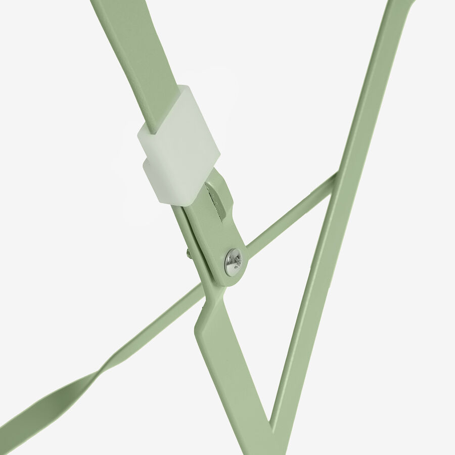 Set de jard&iacute;n de mesa y 2 sillas de acero verde Bistro