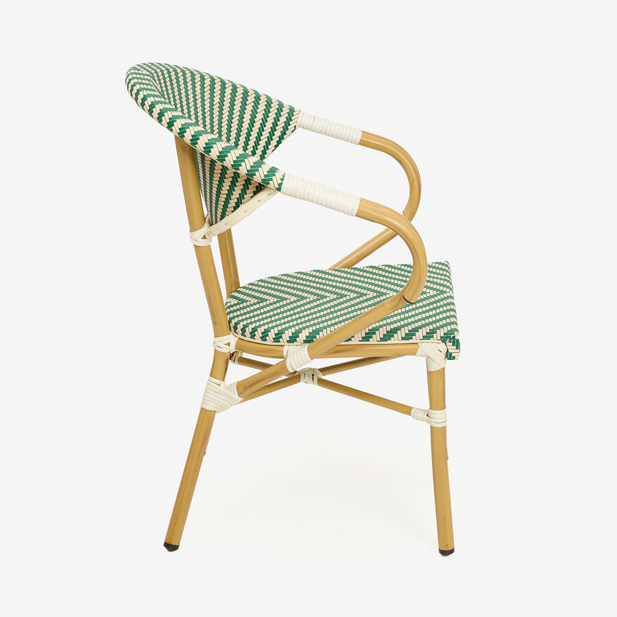 Silla de jardín bistro de textilene verde Sena 58x61x82cm