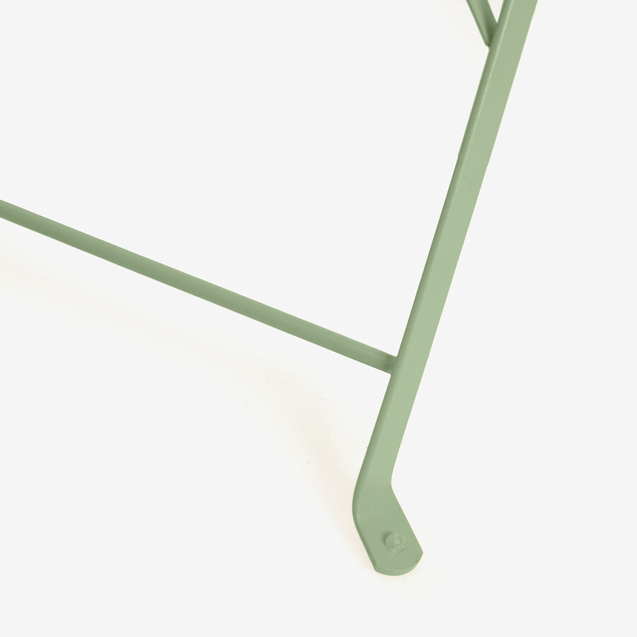 Set de jard&iacute;n de mesa y 2 sillas de acero verde Bistro