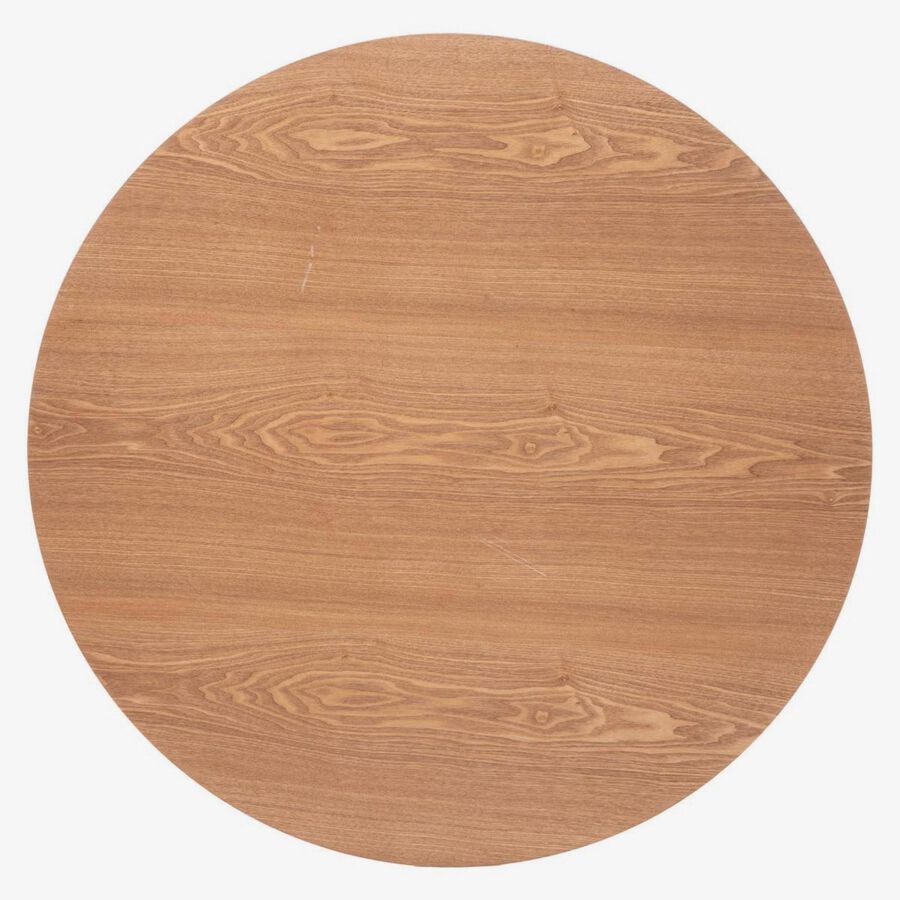 Mesa de comedor negra de madera efecto travertino Joran &Oslash;100cm