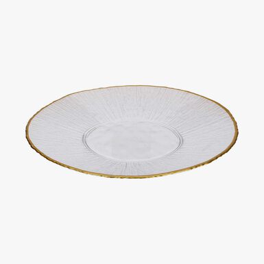 Plato llano de vidrio con filo dorado Lumiere 28cm