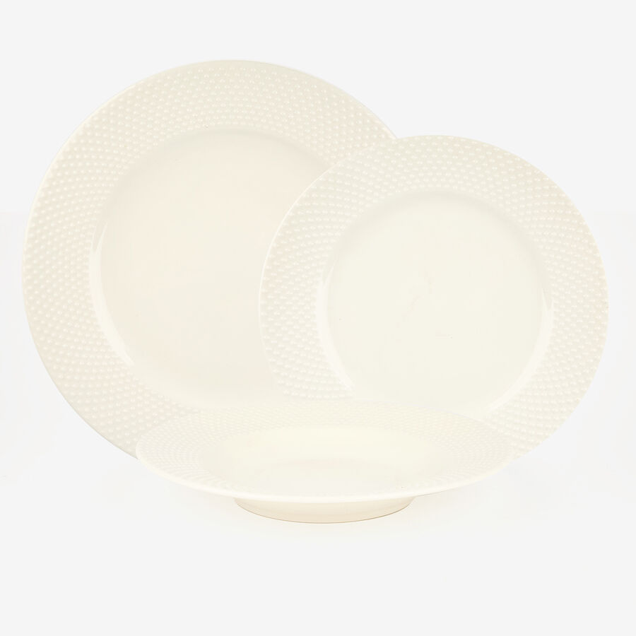 Vajilla de 12 piezas de cer&aacute;mica blanca Meloni