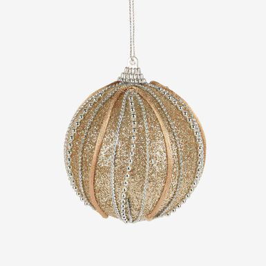 Set de 12 bolas decorativas purpurina nude Ø8cm