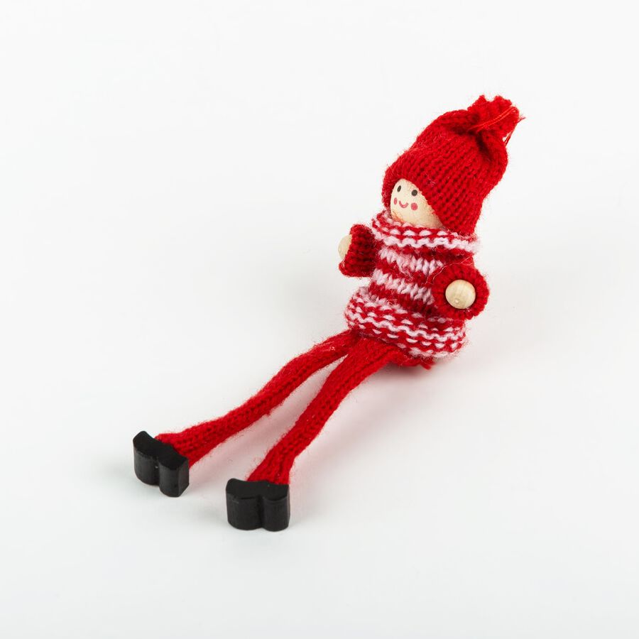 Adorno colgante Mu&ntilde;eco con gorro de tela 15cm