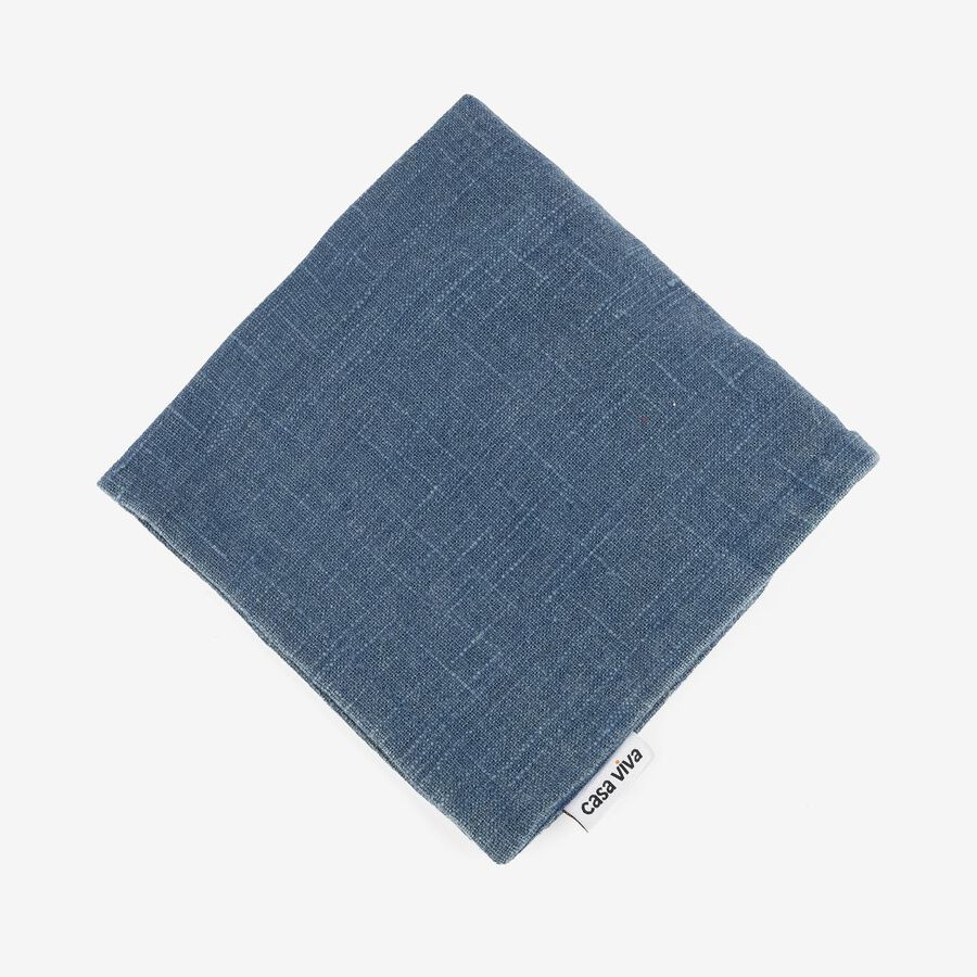 Funda de cojín de algodón azul Frida 45x45cm