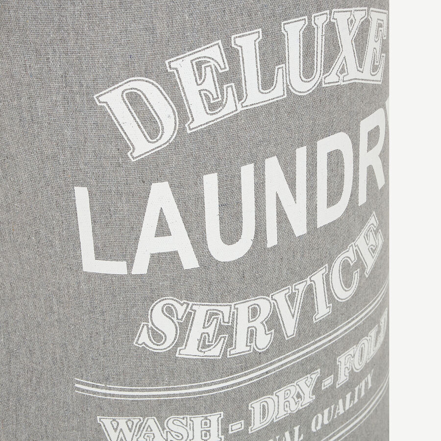 Cesta para ropa doble de aluminio y tela gris Deluxe &Oslash;37x50cm