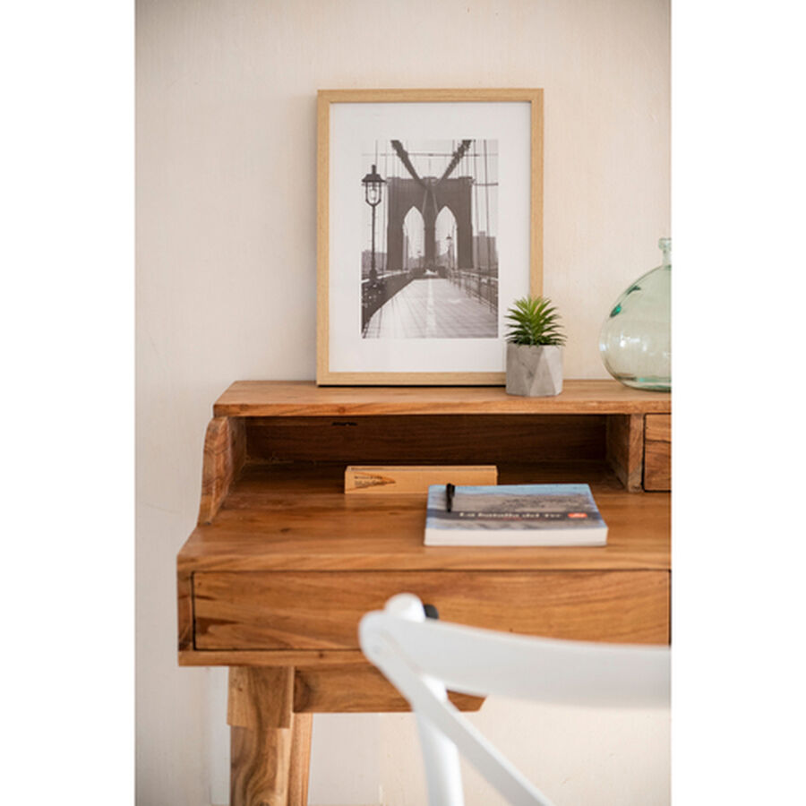 Escritorio de madera acacia 115x60x96cm Clau&Chloe