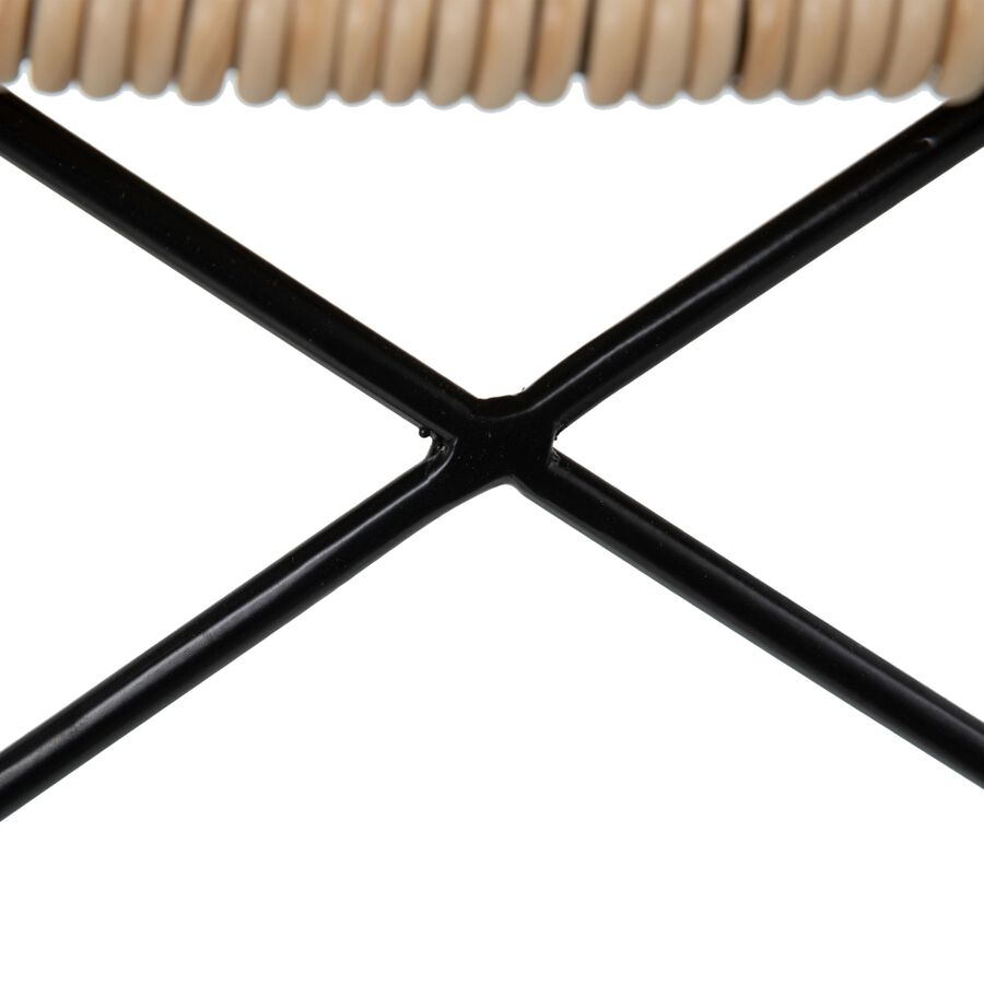 Taburete alto de ratán sintético y metal 45x41x113cm