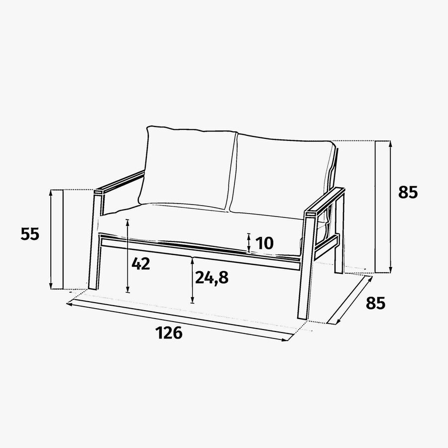 Conjunto de jard&iacute;n para 4 personas de madera de acacia Tiwin