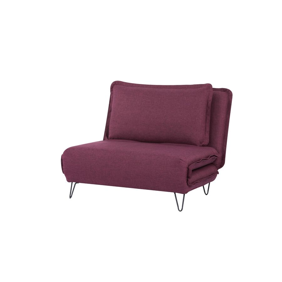 Sofa-cama individual burgundy 103x94x82cm Clau&Chloe