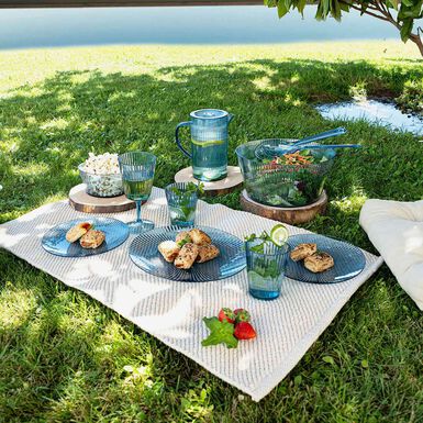 Plato de pl&aacute;stico azul Solara &Oslash;26cm