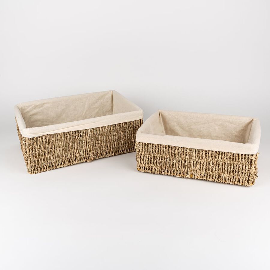 Cesta de fibra beige Seagrass