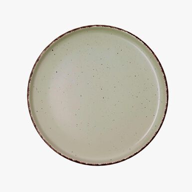 Plato llano de cer&aacute;mica verde Iria &Oslash;27cm