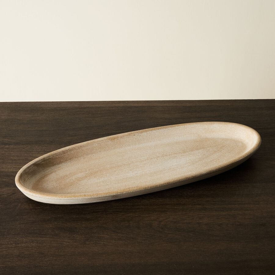 Centro de mesa de madera beige 37x24cm