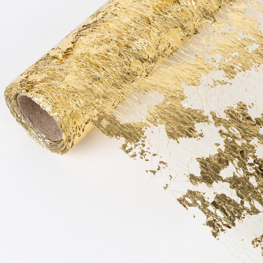 Camino de mesa de polyester dorado 5m