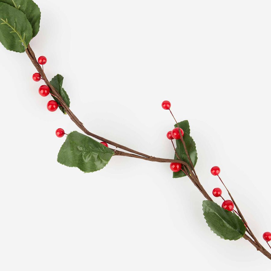Guirnalda decorativa de bayas rojas 120cm
