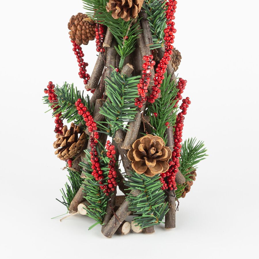 Árbol decorativo de pino y bayas 37cm