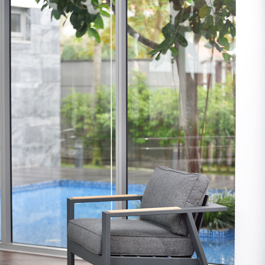 Butaca de jardín gris de aluminio 87x89x65cm