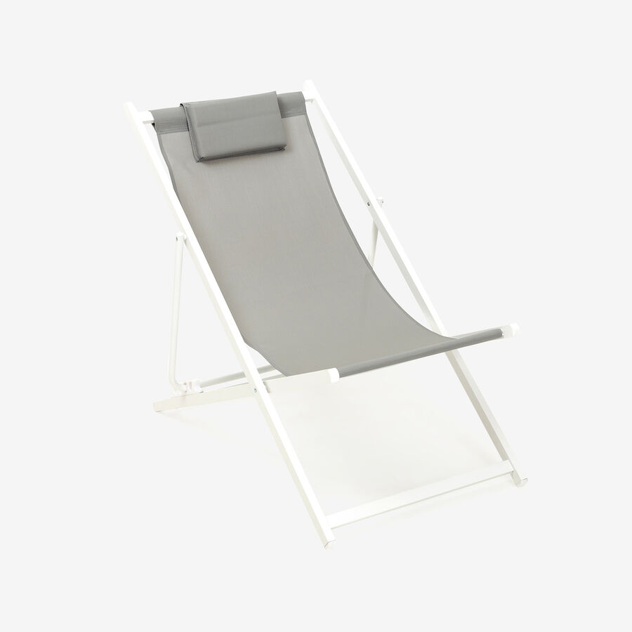 Hamaca reclinable de aluminio y textiline gris 104x58x76cm