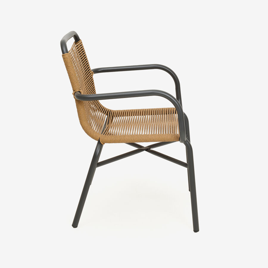 Silla de jardín de ratán sintético y aluminio Anse 55x60x79cm