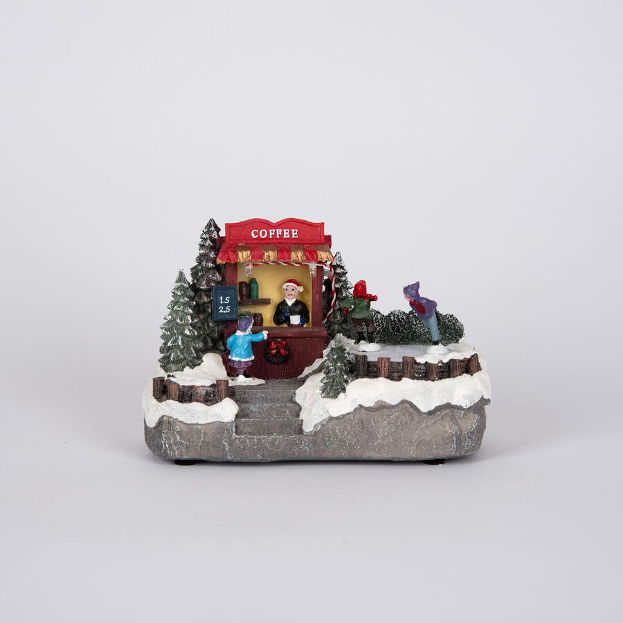 Figura decorativa Pueblo de Navidad con luz LED 20cm en varios modelos