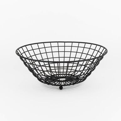 Frutero de acero Preto Ø28x11cm