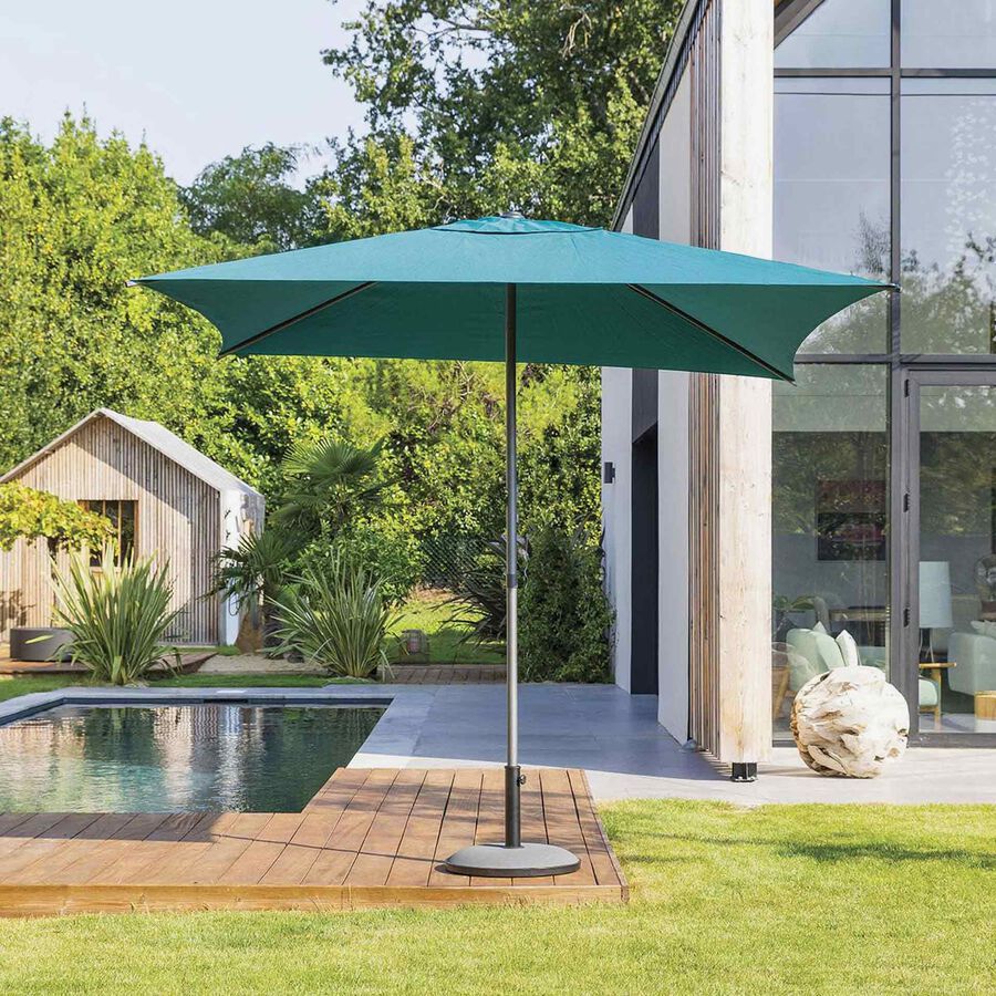 Parasol de acero inoxidable azul Sena 250x250cm