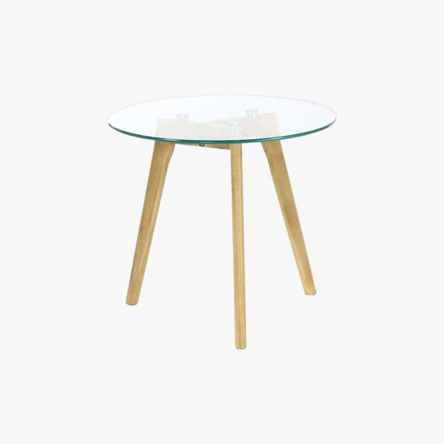 Mesa auxiliar de cristal Dalian &Oslash;40x41cm