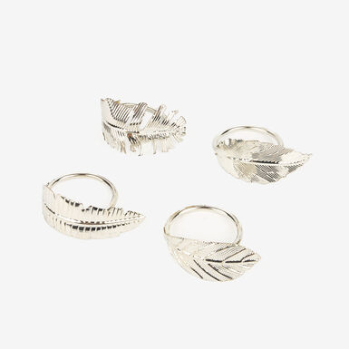 Set de 4 servilleteros de metal plateados