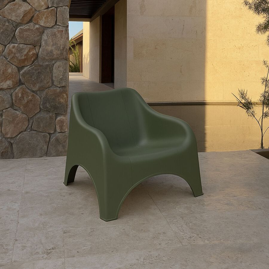 Silla de jard&iacute;n apilable de polipropileno verde Patmos 78x71x79cm