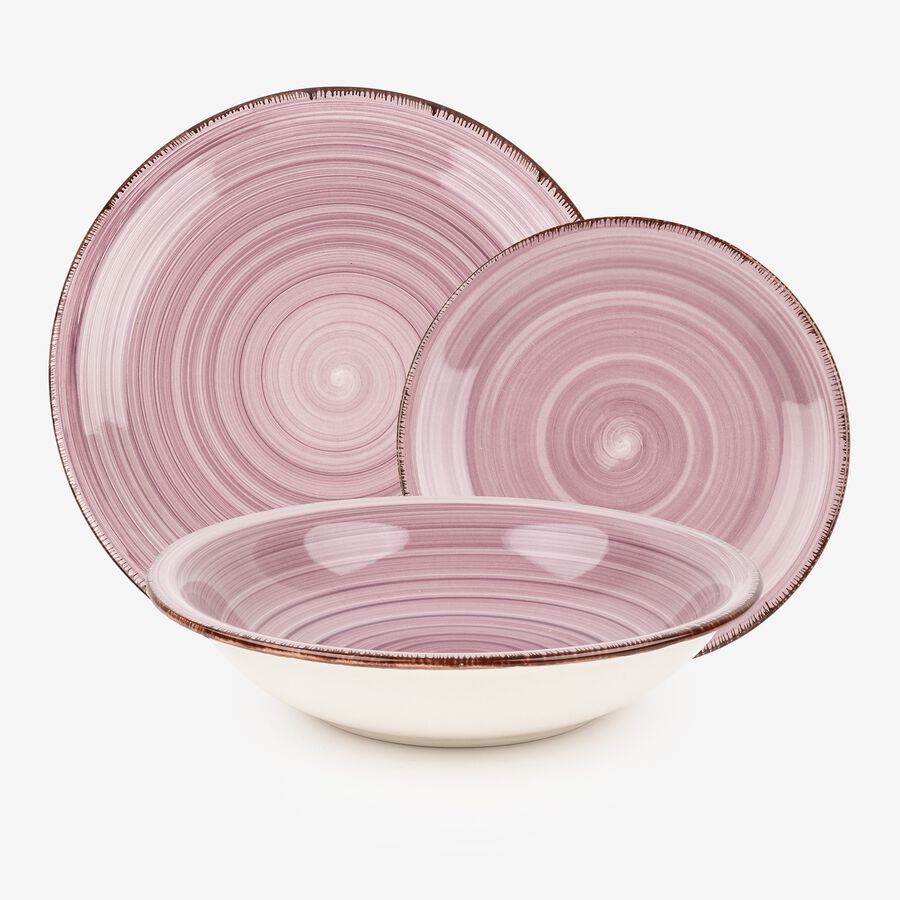 Vajilla de 18 piezas rosa Vita