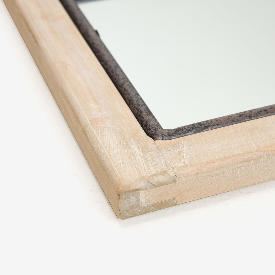 Espejo de pared ventana de metal y madera MDF acabado envejecido No&eacute; 90x90x2cm